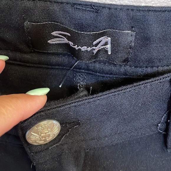 SEVEN 7 women’s stretch PONTE Capri / polished look black back pockets size 12 - Picture 3 of 13